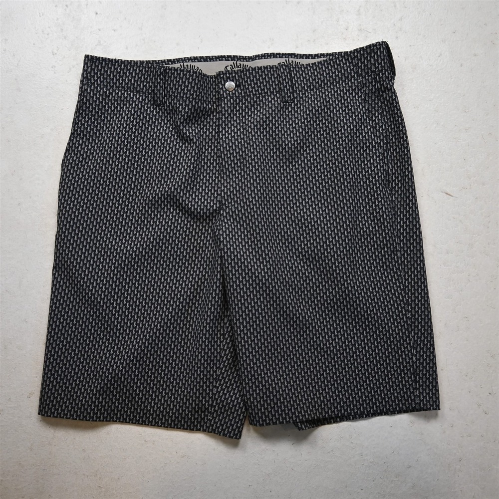 Callaway 36x10" Gray Print Stretch Performance Golf Chino Mens Shorts